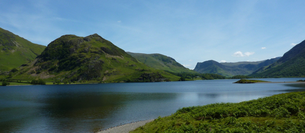 Rannerdale from the shore of Crummock Water.